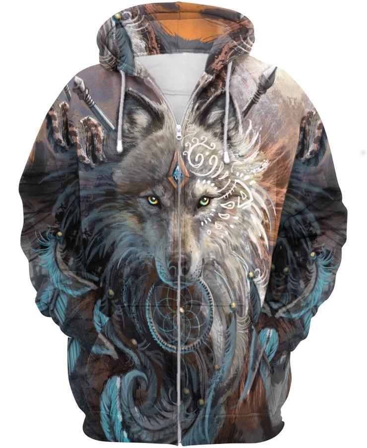 Wolf 3D All Over Printed Shirts For Men and Women TT100801-Apparel-TT-Hoodie-S-Vibe Cosy™