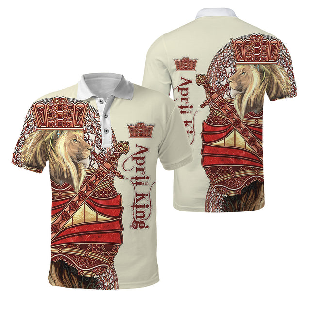 Custom Name April King Lion 3D All Over Printed Unisex Shirts