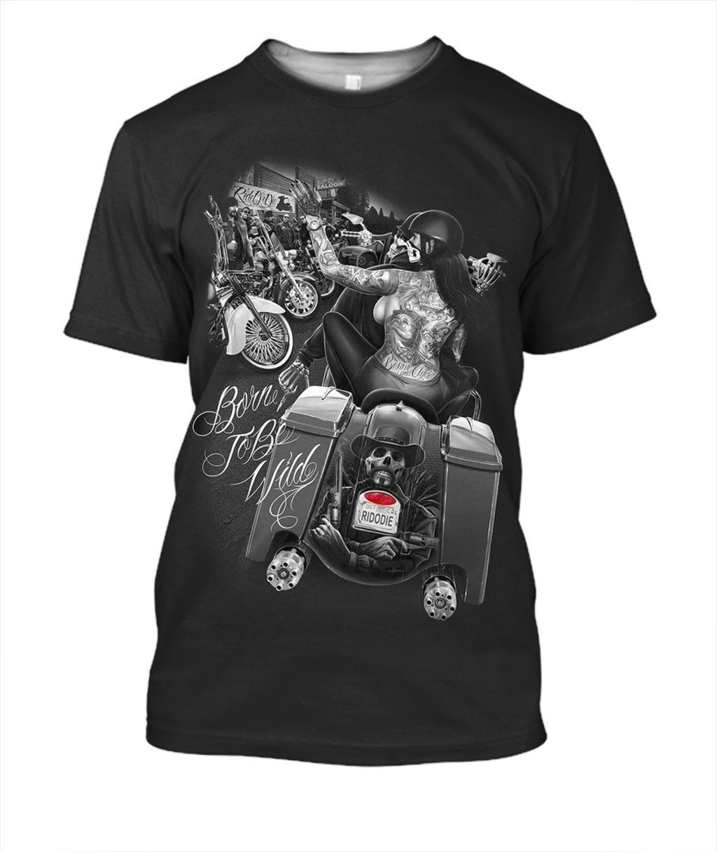 3D All Over Print Born To Be Wild Hoodie and Shirts-Apparel-NTT-T-Shirt-S-Vibe Cosy™