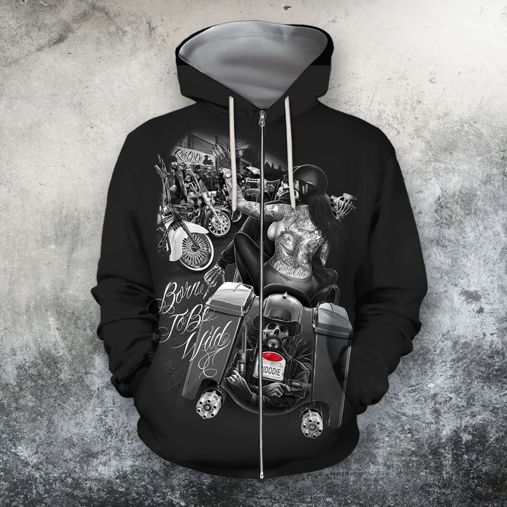 3D All Over Print Born To Be Wild Hoodie and Shirts-Apparel-NTT-ZIPPED HOODIE-S-Vibe Cosy™