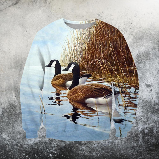 3D All Over Printed Two Canada Geese Shirts-Apparel-HP Arts-Sweatshirt-S-Vibe Cosy™