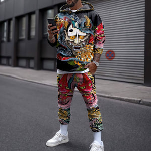 Japan Mask 3D All Over Printed Combo Hoodie + Sweatpant