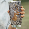 Personalized Name Deer Stainless Steel Tumbler Metal Texture