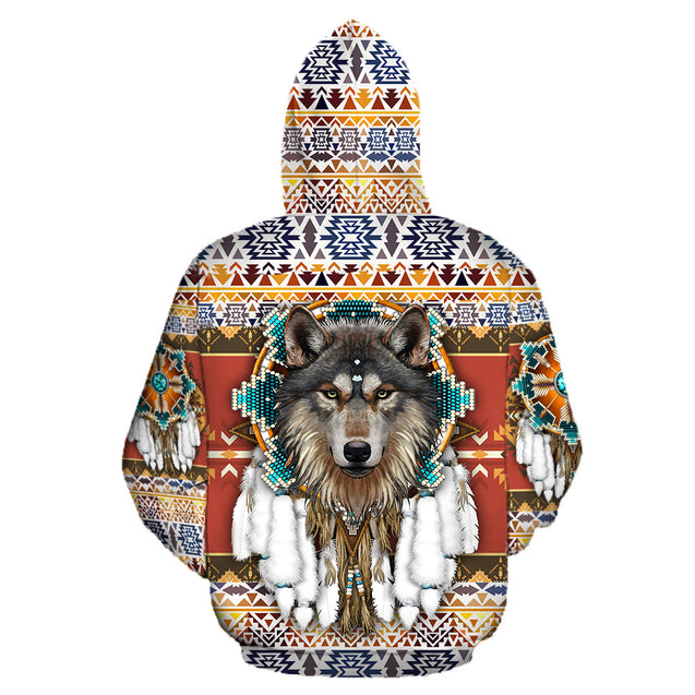 Wolf Native American 3D All Over Printed Unisex Shirts No 12