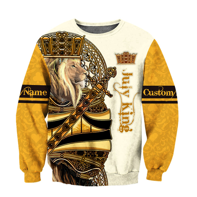 Custom Name July King Lion 3D All Over Printed Unisex Shirts