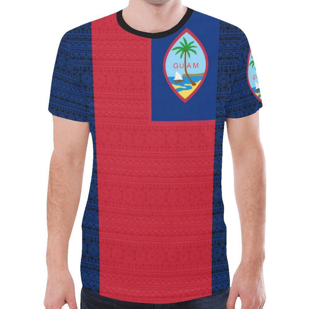 Guam T-Shirt - Polynesian Style - BN09-NEW ALL OVER PRINT T-SHIRTS-HP Arts-Men-XS-Red And Blue-Vibe Cosy™