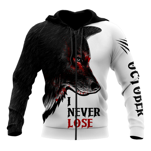 Wolf - October Guy Never Lose  3D All Over Printed Unisex Shirts