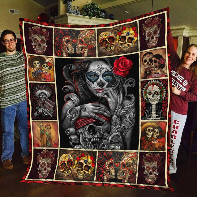 Beautiful Skull Girl Quilt Blanket DQB08072001-TQH