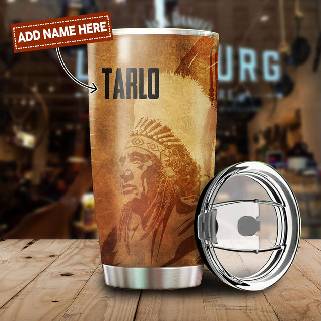 Customize Name Native American Steel Tumbler