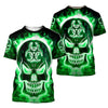 Green Fire BioHazard Skull 3D Printed T-Shirt NTN08112202