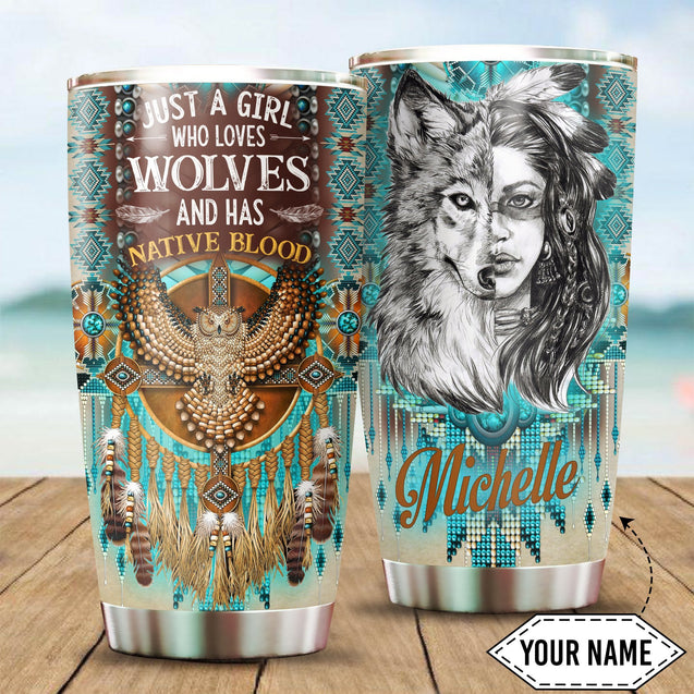 Customize Name Native American Steel Tumbler