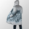 Beautifull White Wolf 3D All Over Printed Unisex Zip Cloak