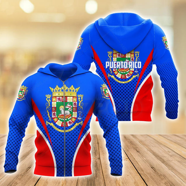 Puerto Rico Coat Of Arms Shirt TQH20061801-Apparel-TQH-Zipped Hoodie-S-Vibe Cosy™