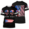 Puerto Rico And America Skull Lover Shirt TQH20061802-Apparel-TQH-T-Shirts-S-Vibe Cosy™