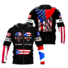 Puerto Rico And America Skull Lover Shirt TQH20061802-Apparel-TQH-Zipped Hoodie-S-Vibe Cosy™