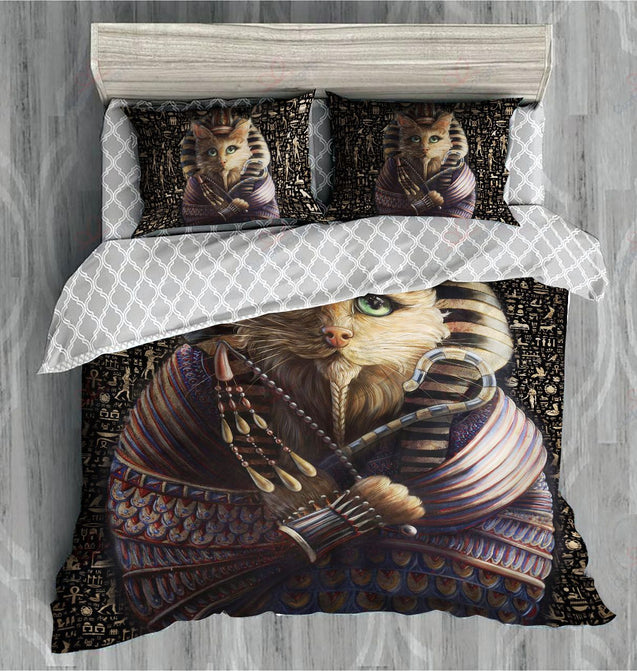 Cat King Of Egypt Bedding Set With 2 Pillows Cover TH20061101-BEDDING SETS-TQH-Twin-Vibe Cosy™