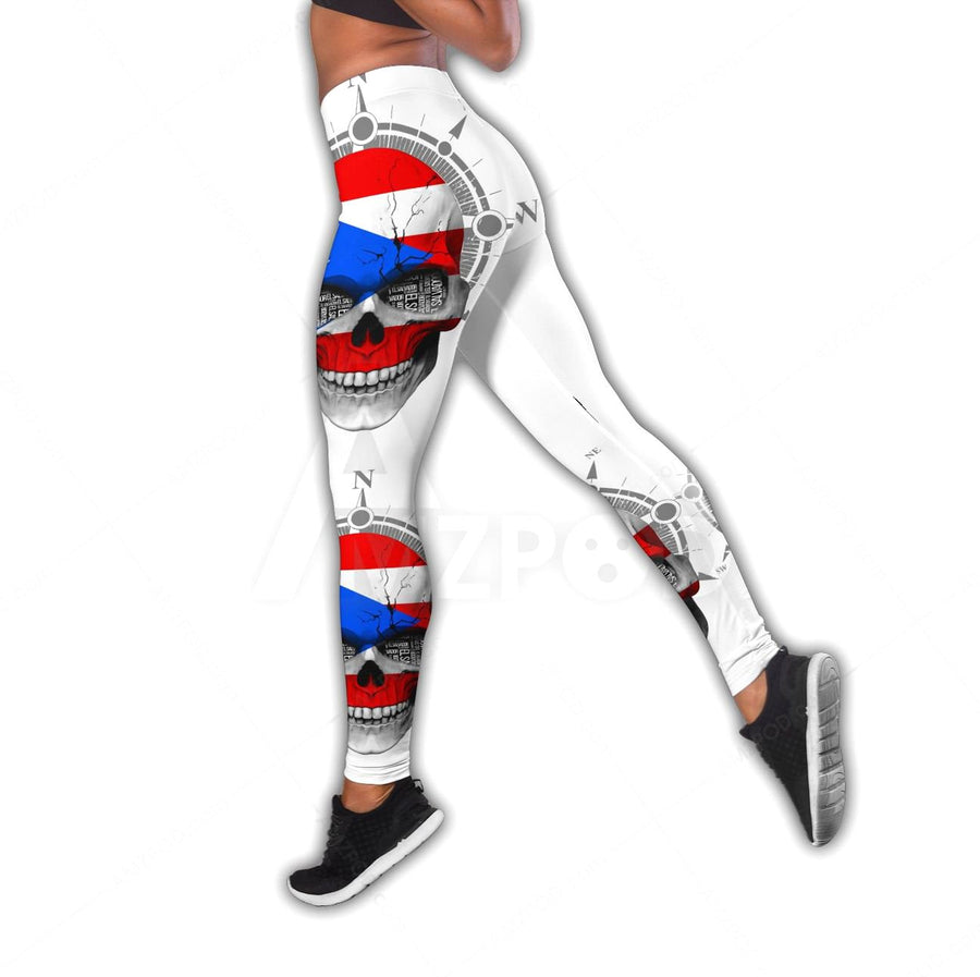 Puerto Rico Flag Skull Combo Outfit TH20061706-Apparel-TQH-S-S-Vibe Cosy™