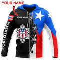 Puerto Rico Flag With Sol Taino Customize Name TQH20062205-Apparel-TQH-Zipped Hoodie-S-Vibe Cosy™