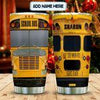 Yellow School Bus Personalized  Stainless Steel Tumbler