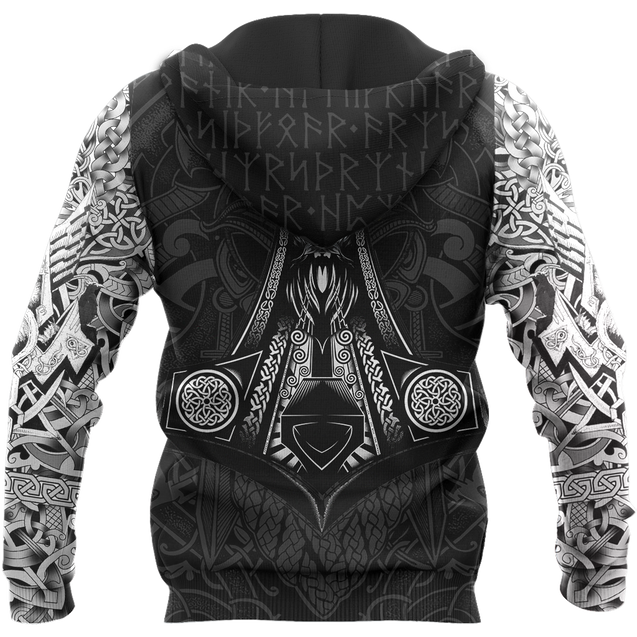 Vikings - Odin Tatoo Style - Amaze Style™-ALL OVER PRINT HOODIES