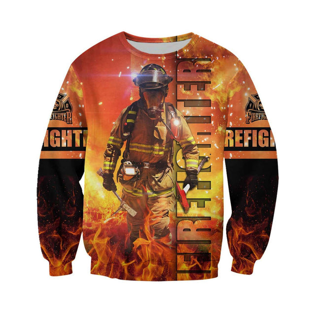 Brave Firefighter 3D All Over Printed Shirts-Apparel-HP Arts-Sweatshirt-S-Vibe Cosy™