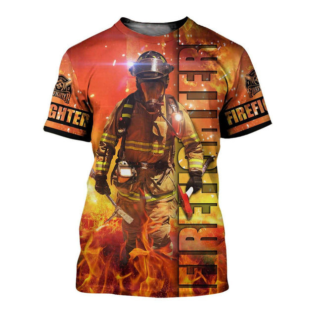 Brave Firefighter 3D All Over Printed Shirts-Apparel-HP Arts-T-Shirt-S-Vibe Cosy™