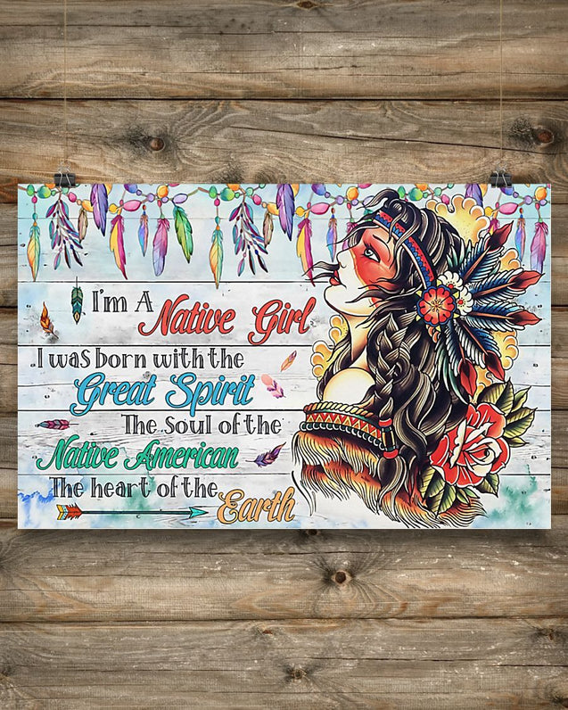 Native American 3D All Over Printed Canvas Poster