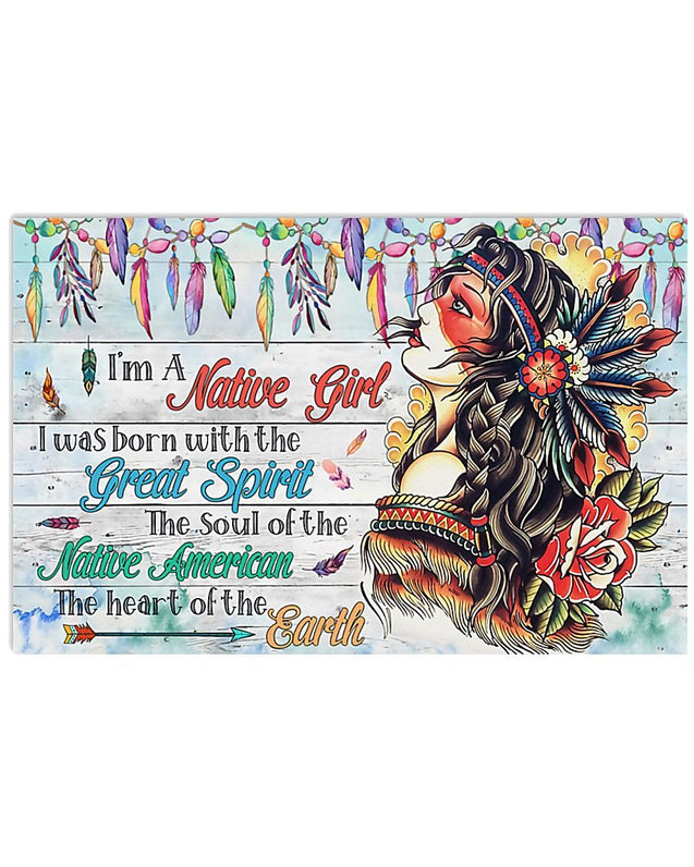 Native American 3D All Over Printed Canvas Poster