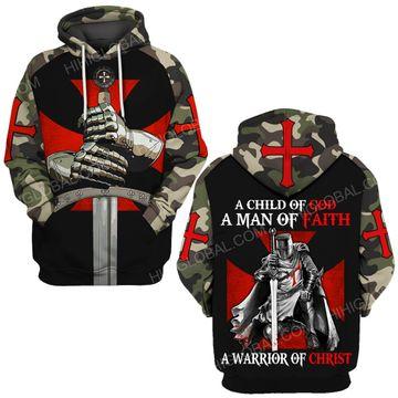 A CHILD OF GOD A MAN OF FAITH A WARRIOR OF CHRIST ALL OVER PRINTED SHIRTS-Apparel-HP Arts-Hoodie-S-Vibe Cosy™