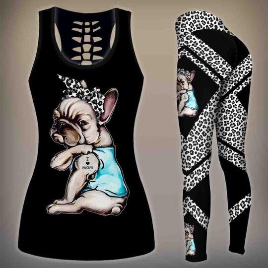 French Bulldog Dog Combo Tank top + Legging Outfit for women PL280310-Apparel-PL8386-S-S-Vibe Cosy™