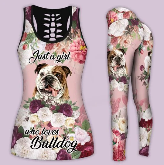 Bulldog Combo Tank top + Legging Outfit for women PL280312-Apparel-PL8386-S-S-Vibe Cosy™