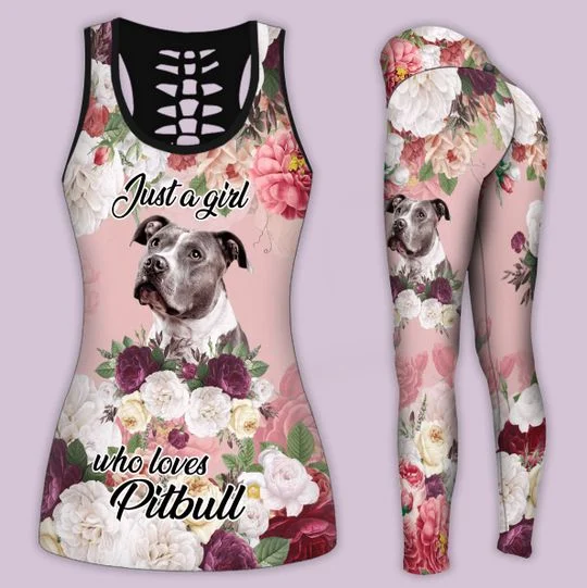 Pitbull Combo Tank top + Legging Outfit for women PL280311-Apparel-PL8386-S-S-Vibe Cosy™