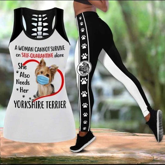 Yorkshire Terrier Dog COMBO TANK+LEGGING Outfit for women PL100405-Apparel-PL8386-S-S-Vibe Cosy™