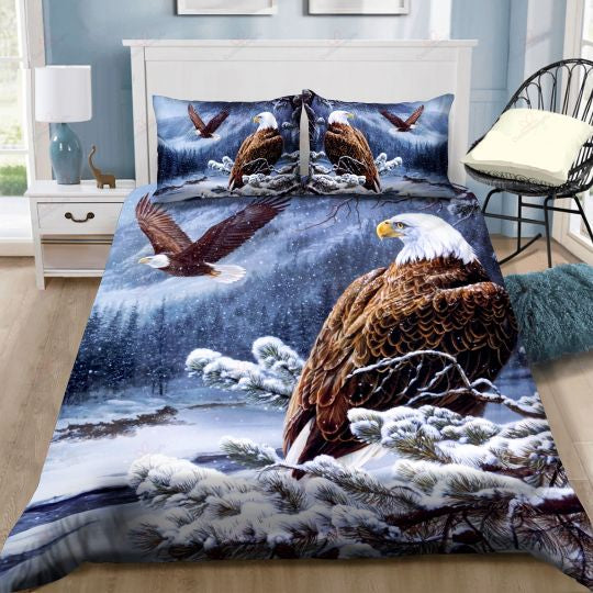 Bald Eagle In Winter Bedding Set-ML-ML-US Twin-Vibe Cosy™