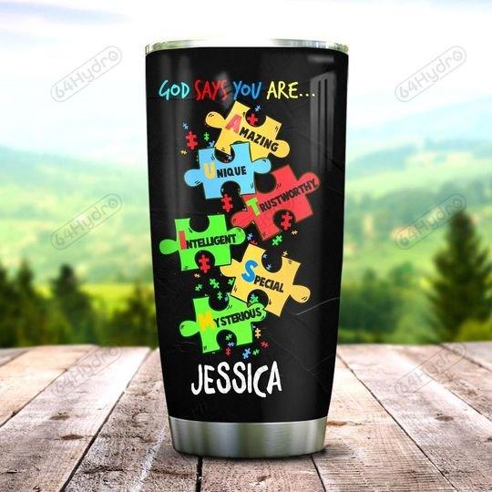 Autism Awareness Stainless Steel Tumbler Custom Name XT 06032104.CXT