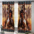Native American Warrior 3D All Over Printed Window Curtain Home Decor