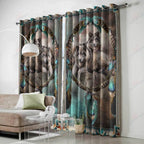 Native American Wolf Dreamcatcher 3D All Over Printed Window Curtain Home Decor