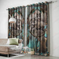 Native American Wolf Dreamcatcher 3D All Over Printed Window Curtain Home Decor