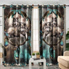 Native American Wolf Dreamcatcher 3D All Over Printed Window Curtain Home Decor