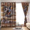 Brown Wolf Native American 3D All Over Printed Window Curtain Home Decor