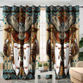Owl Native American 3D All Over Printed Window Curtain Home Decor