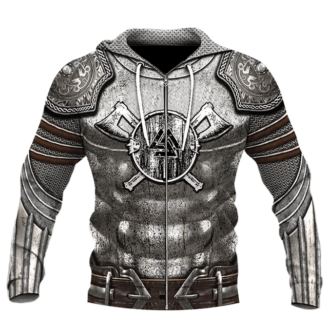 VIKING ARMOR VALKNUT SYMBOL 3D All Over Printed Shirts For Men and Women TT130311-Apparel-TT-Zipped Hoodie-S-Vibe Cosy™