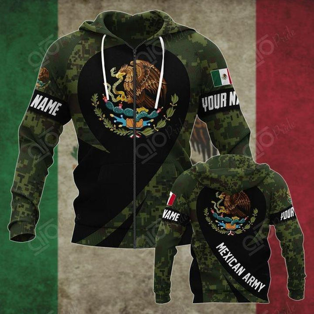 Customize Mexico Coat Of Arms Camo All Over Print Hoodies-Apparel-HP Arts-Zip Hoodie-S-Vibe Cosy™