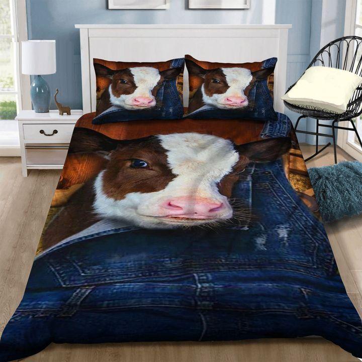 COW DENIM BEDDING SET-HP-Bedding-HP Arts-Twin-Vibe Cosy™