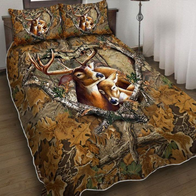 Couple Deer Quilt Bedding Set 04032102.CTQH