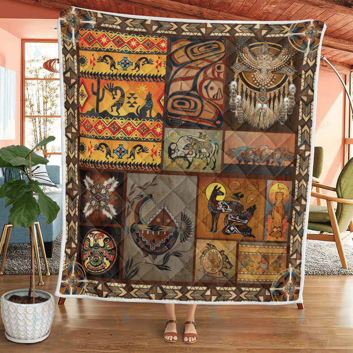 Native American 3D All Over Printed Quilt