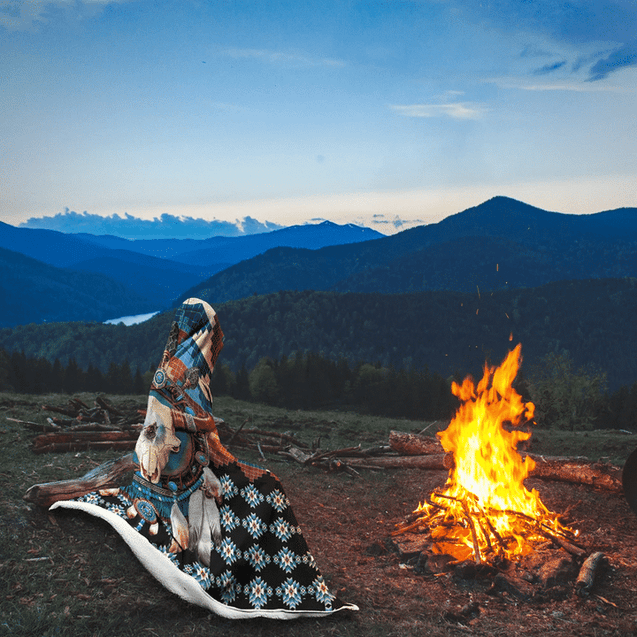 Native American Hooded Blanket