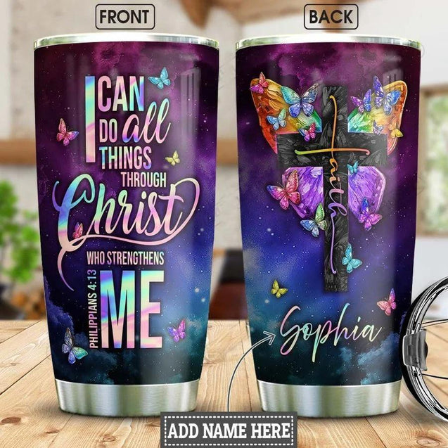 Jesus Faith Butterfly Stainless Steel Tumbler 20oz