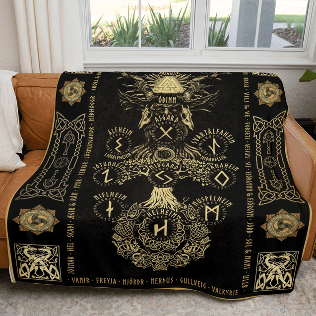 Viking 3D All Over Printed Blanket