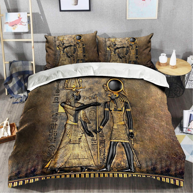 Ancient Egypt Pharaoh and Horus Bedding Set-Quilt-HP Arts-Twin-Vibe Cosy™